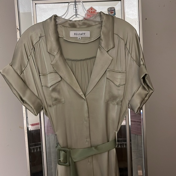 XL Anthropologie Dress (Elliott) moss green midi dress. - Picture 5 of 11